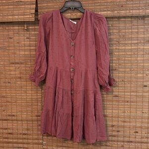 Dusty rose rust color 
By the River brand 
Bought at boutique 
Nice fit